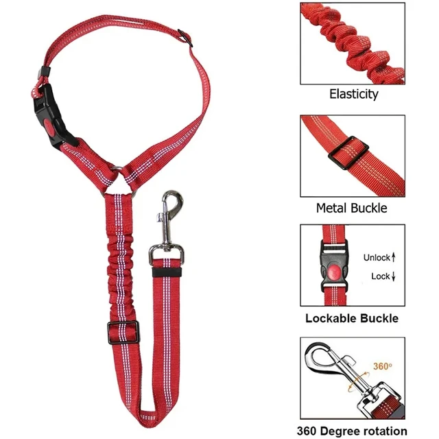 New Solid 2 In 1 Dog Harness Leash Pet Car Belt Back Safety Belt Adjustable For Kitten Dogs Collar Pet Accessories 3
