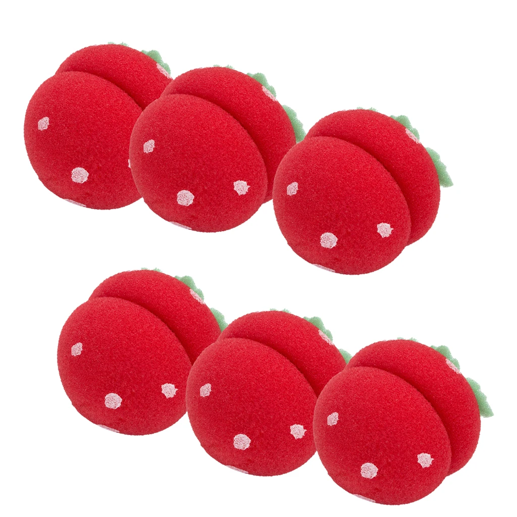6x Soft Sponge Ball Hair ers Cute Strawberry Hair ers Lovely DIY
