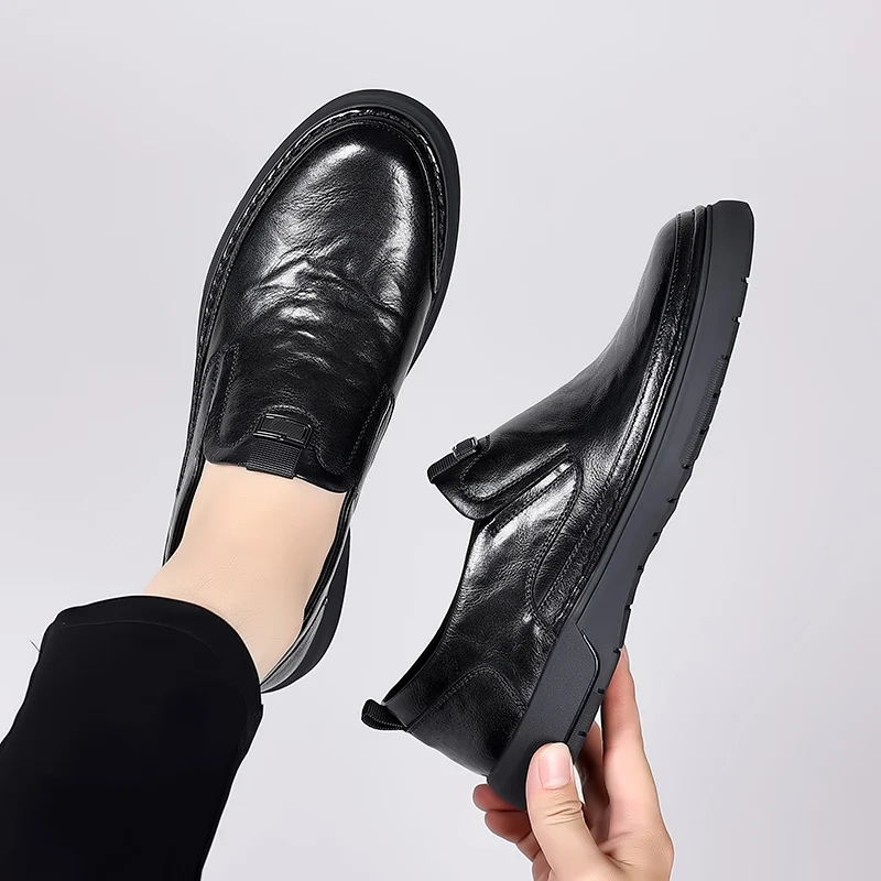 Social Business Casual Leather Shoe Formal Lofers for Men Luxury Brand Versatile Slip on Casual High Quality Male Driving Shoes 6