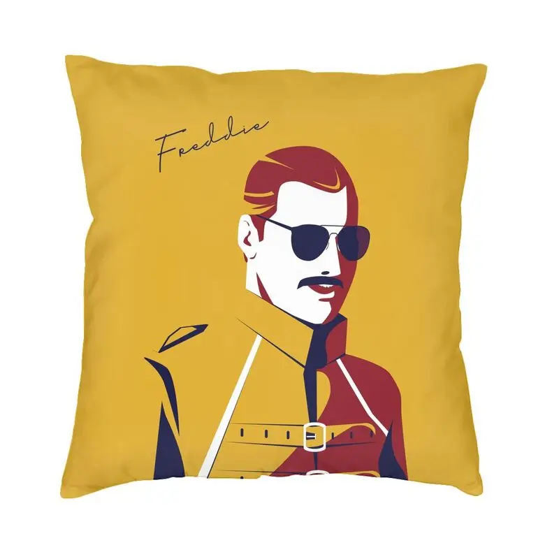 British Rockstar Freddy Mercury Square Pillow Cover Home Decor Band Queen Singer Cuscini Cuscino Per Soggiorno