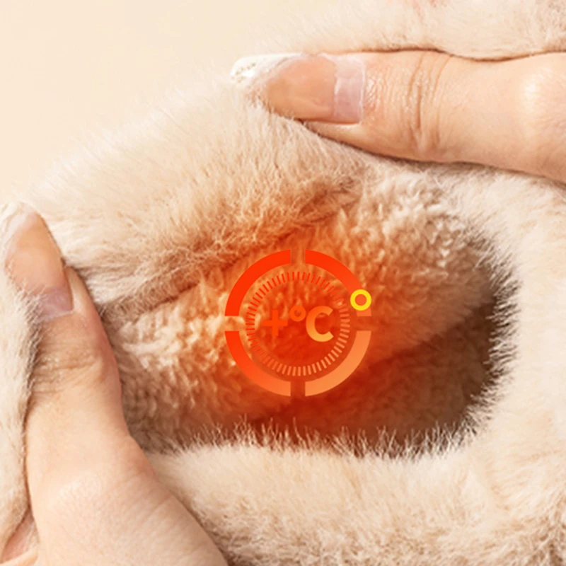 Chunky Platform Cotton Slippers Women 2025 Winter Bowknot Decor Warm Fur Snow Boots Woman Lightweight Soft Thick Sole Home Shoes