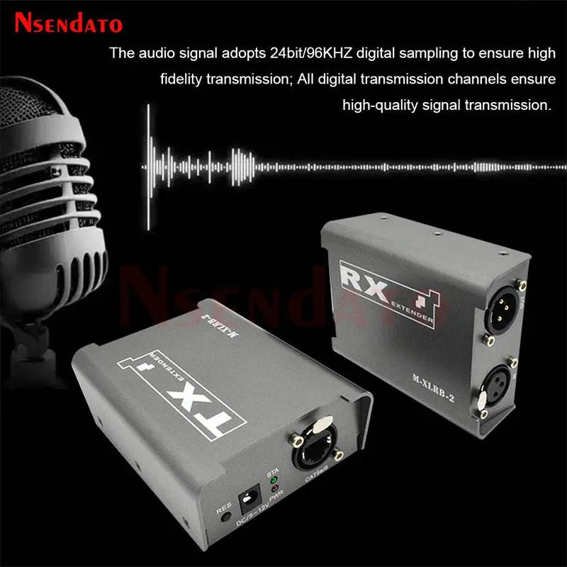Digital One way Bi-directional XLR Audio Extender Over RJ45 200M Audio Transmitter and Receiver Kit For TV Box Hifi Home Theater