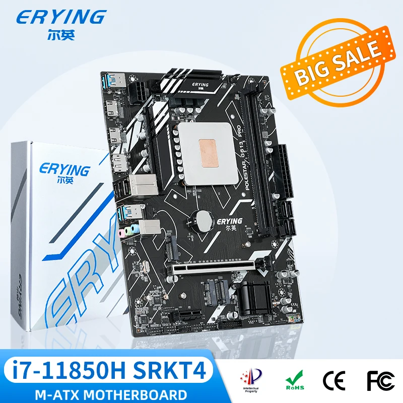 ERYING Gaming PC Motherboard with Onboard CPU Kit i7 11850H SRKT4(NO ES 0000 2.2Ghz)2.5GHz 8C16T