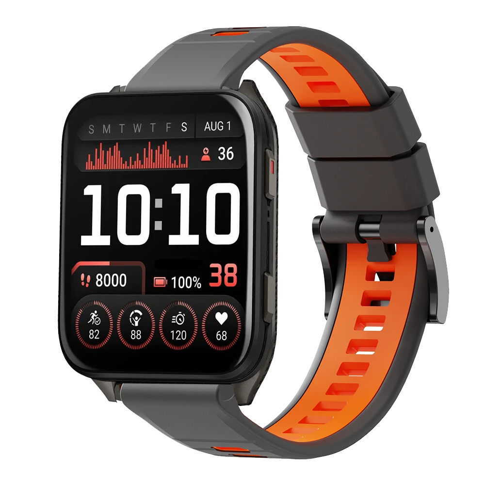 Sporty Two-Tone Silicone Wristband - 24mm Strap