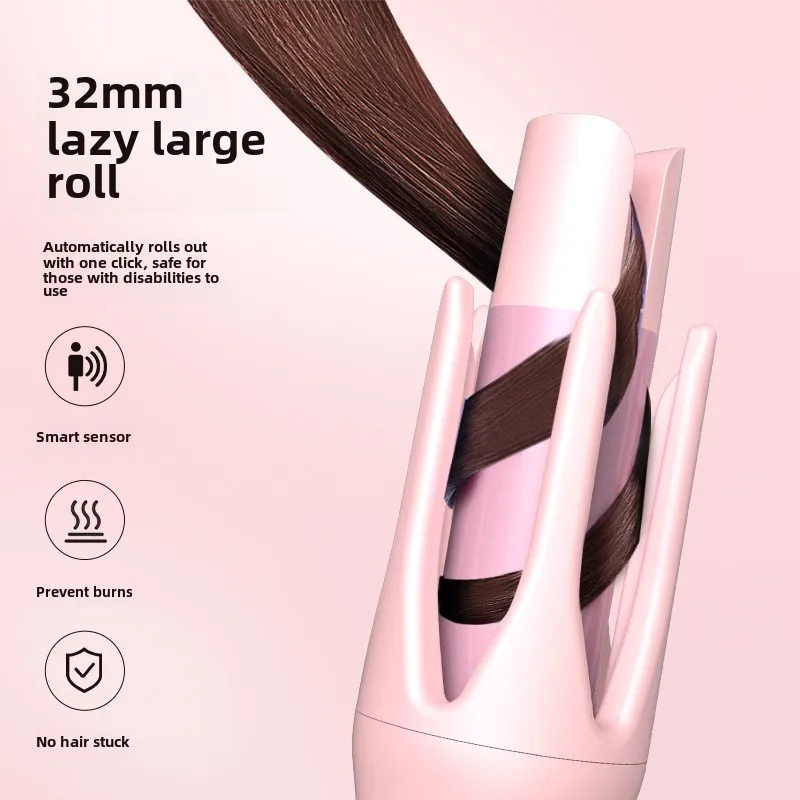 Fully Automatic Hair Curler Portable Curling Wand with Anti-Scald New Hair Curling Iron Anti-Tangle Curler for Styling