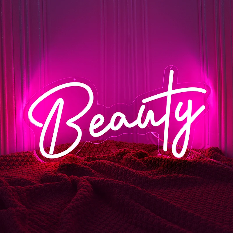 Led Beauty Salon Hair Nails Neon Sign Personality Design Neon Sign Suitable Wall Hanging Flexible Lighting for decoration lamp dsgntouch customized lash aftercare card printing high quality free design eyelash extension instruction card for beauty salon