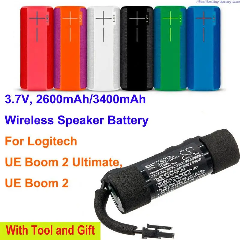 Batteria 2600Mah/3400Mah 00798-601-8207 Per Logitech Ue Boom 2, Ue Boom 2 Ultimate
