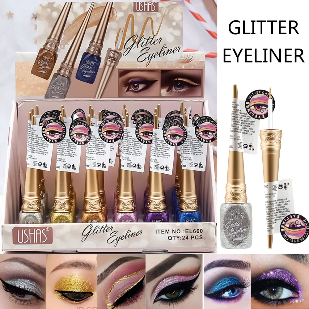 

24Pcs/lot 6Colors Colored Eyeliner Set Waterproof Smooth No FadingLiquid Colorful Eye Makeup for Valentines Day Gifts