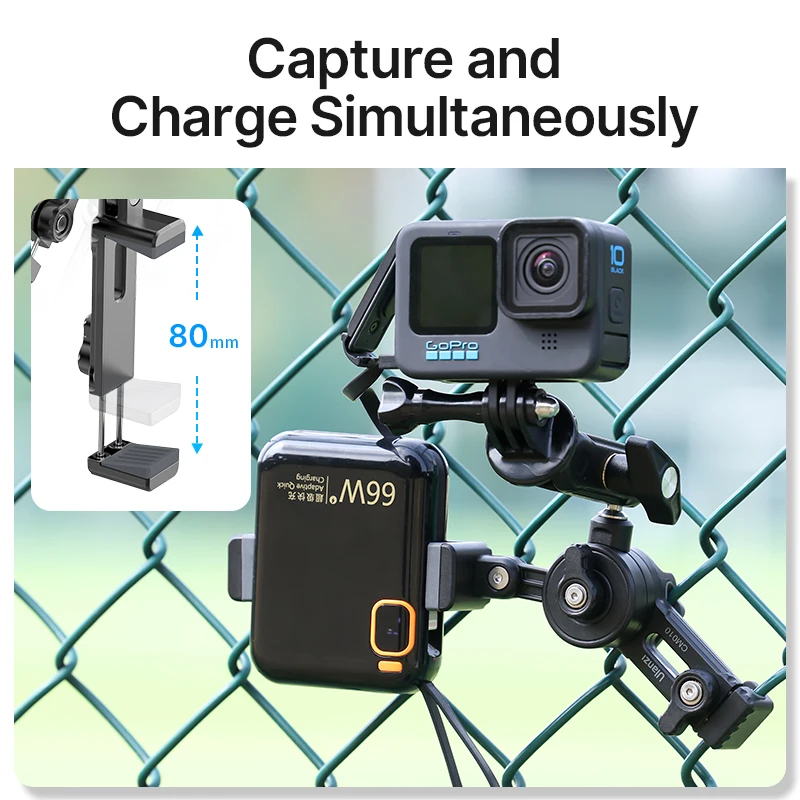 Ulanzi CM010 Universal Gopro Fence Mount Bracket Hanging Net Stand Multi-Functional Fence Mount For Gopro Insta360 DJI 6