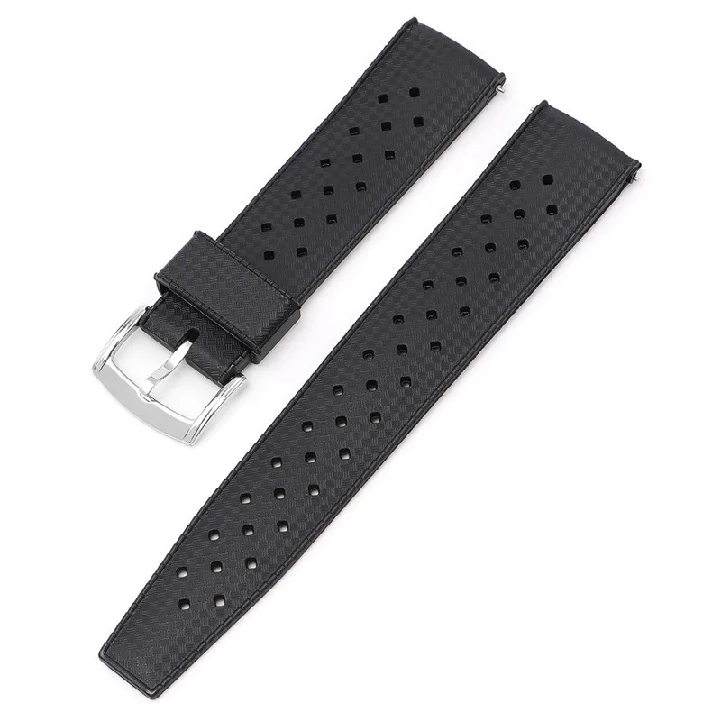 Breathable 20/22mm Rubber Watch Strap - Quick-Release Band for Casio Swordfish Seiko 5, Compatible Watch Accessory Practical