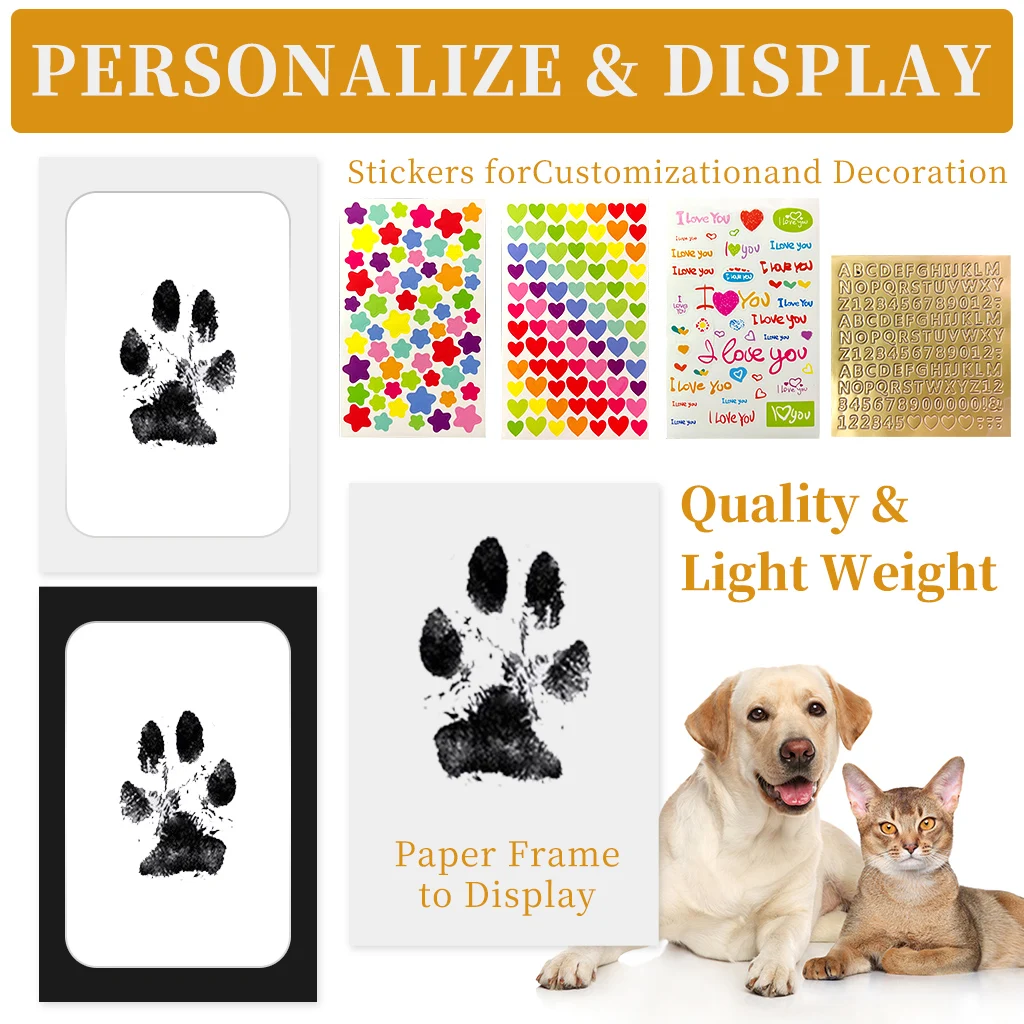 Pet Cat Dog Paw Print Ink Kit Pad Safe Non-toxic Baby Footprints Newborn Shower Handprint Easy Diy Clean Touch Inkless Souvenir