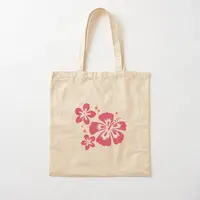 Hibiscus Coconut Girl Cotton  Canvas Bag Designer Grocery Shopper Fabric Ladies Shoulder Bag Unisex Fashion Travel Women Printed 1