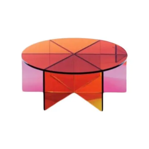 Modern Transparent Gold Red Pink Blue Square Serving Acrylic Coffee Table Perspex With Stand Foldable