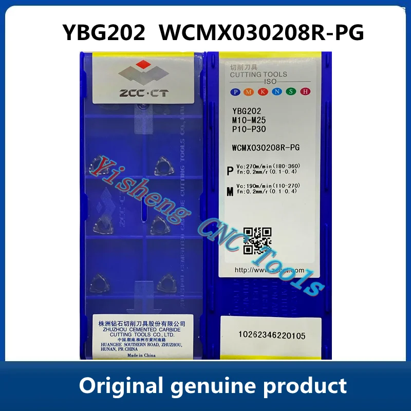 

ZCC CT Original YBG202 WCMX030208R-PG Carbide Inserts CNC Turning Tool Lathe Cutter Tools