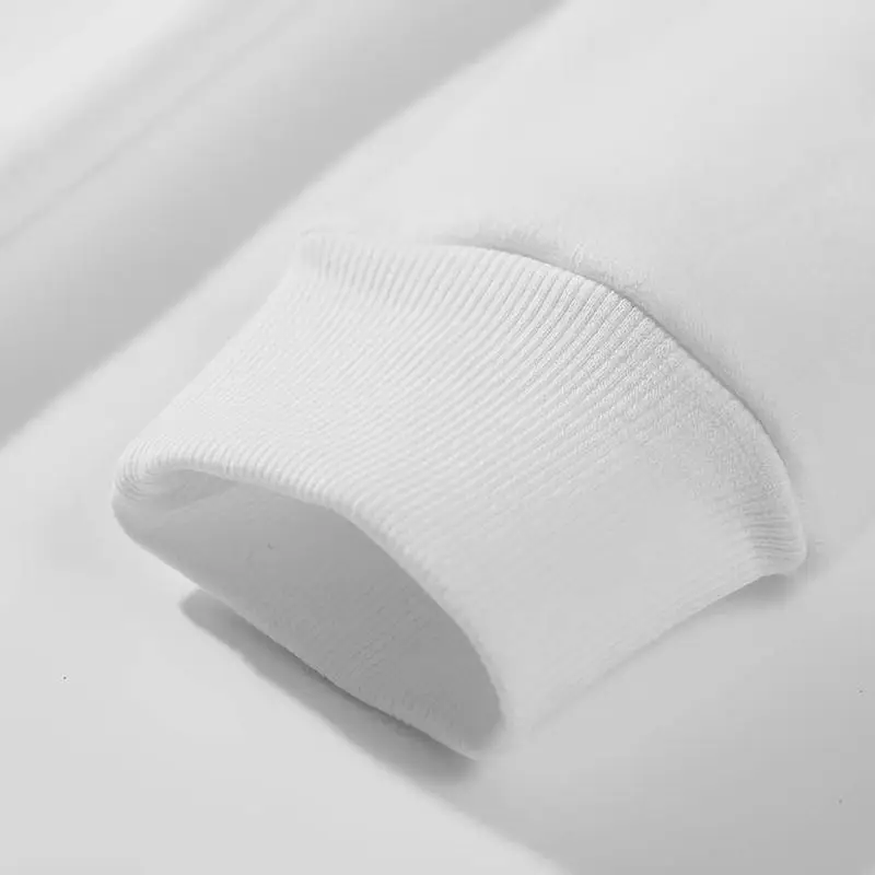 20230Round Neck Pullover Solid Color White DIY Spring, Autumn and Winter Velvet Thickened Lovers' Warm Sweater for Men and Women