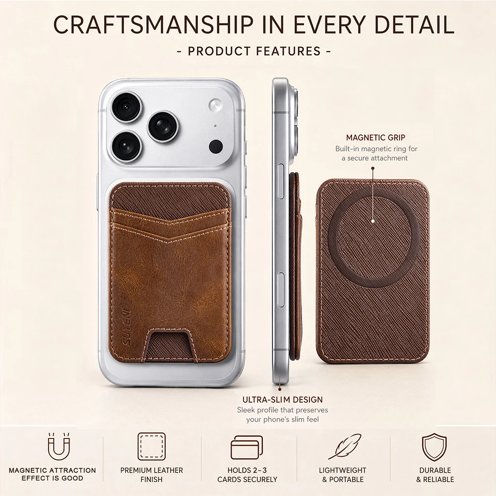 Premium Magnetic Leather Wallet with RFID Protection and Strong Magnet