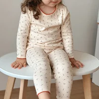 Ensemble de vêtements d'été pour bébés filles, 1-6T, 100% coton, t-shirt à manches longues, haut et pantalon, vêtements de maison, pyjama extensible, 2 pièces 2