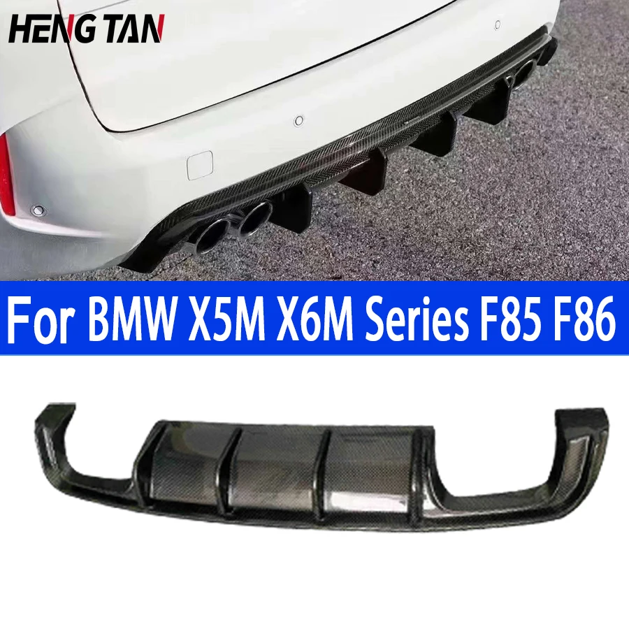 

Carbon Fiber Rear Lip Diffuser For BMW X5M X6M Series F85 F86 M Sport 2019Years later V Style Back Bumper Hugger Spoiler