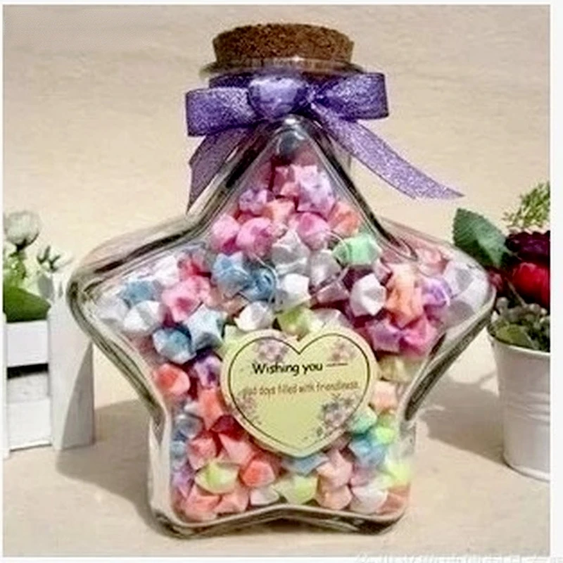 DIY Bottle Star Bright Large Medium Small Five-pointed Star Wishing Decorative Glass Bottle for Gifts and Crafts