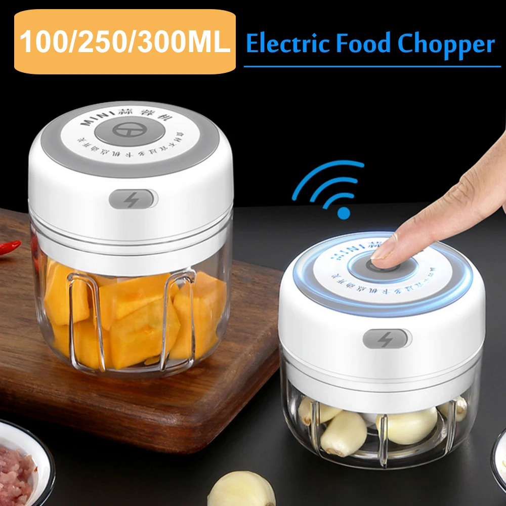 100/250/300ml Electric Mini Garlic Mincer Portable Mincer USB
