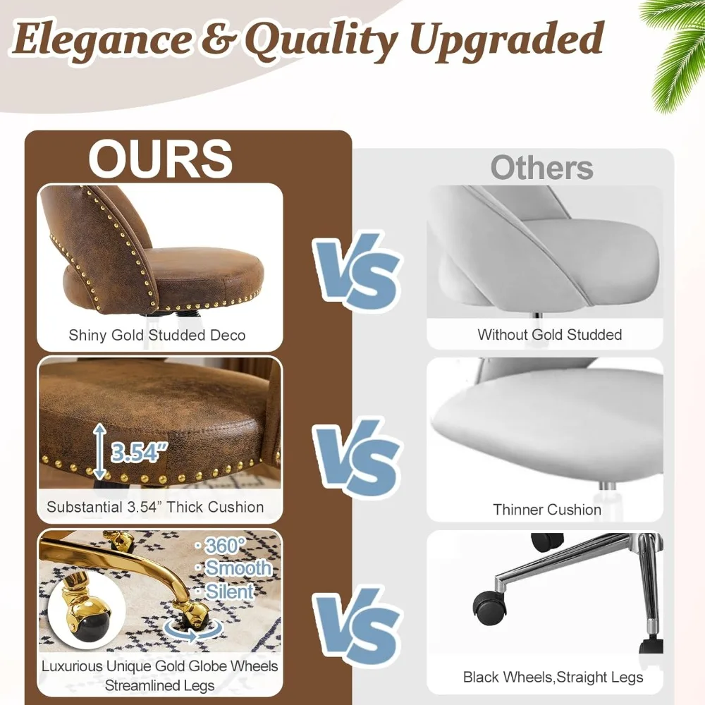 "elegant velvet swivel chair with gold base for stylish office spaces"