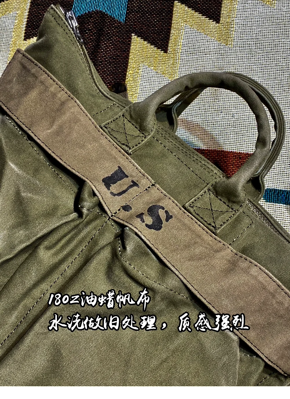 Reise Pendler Öl Wachs Leinwand Pilot Handtasche Rucksack Männer Frauen Outdoor Trekking Wandern Klettern Camping Reiten Rackpack – Detail 20