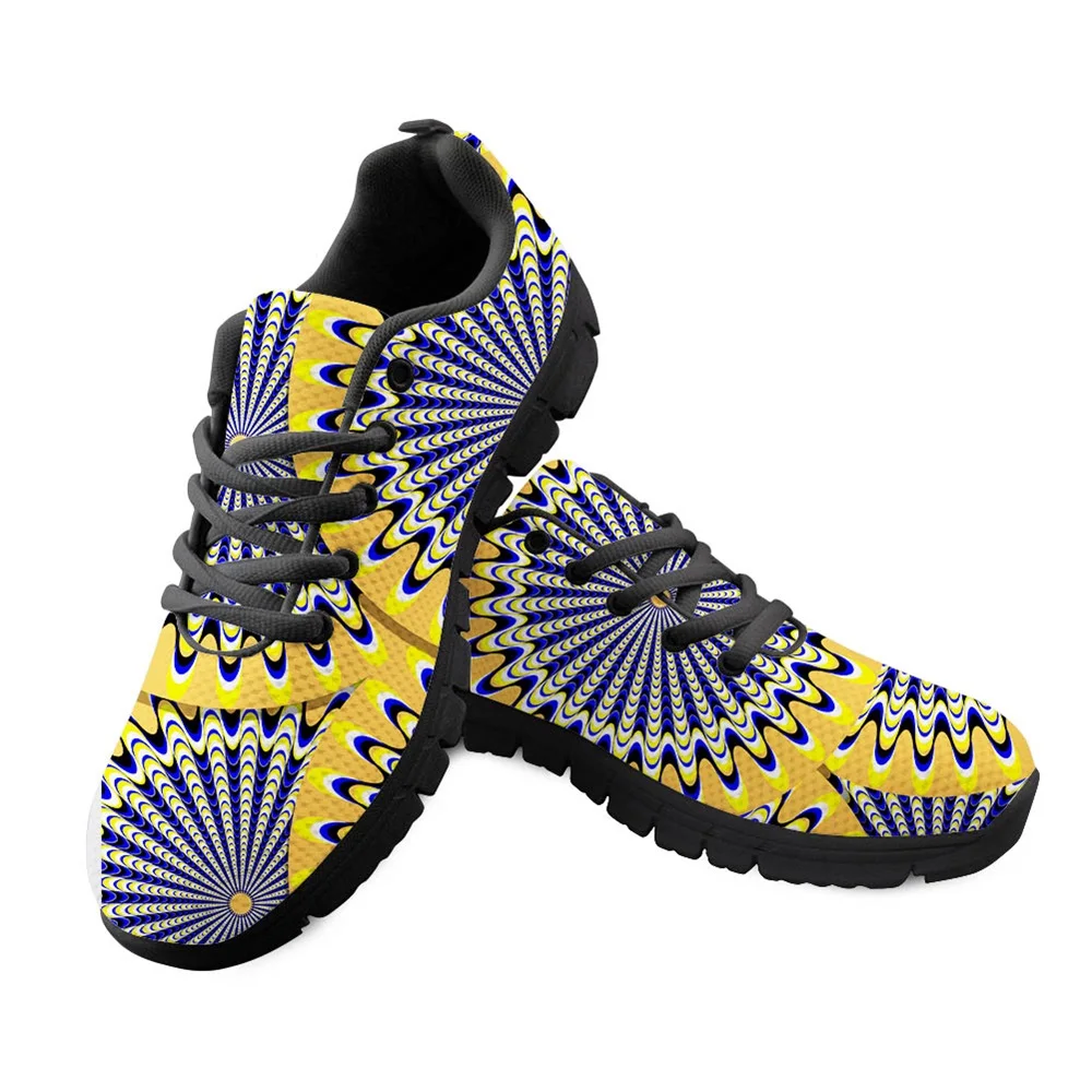 

3D Printed Women Flats Sneakers Trendy Three-dimension Designs Ladies Mesh Flat Shoes Stylish Lace-up Footwear for Girls