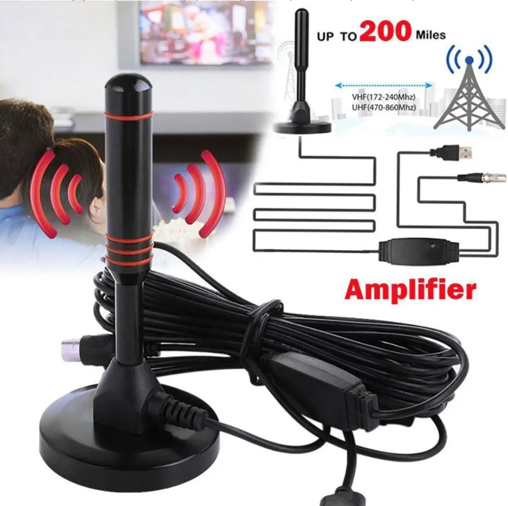 antenna for communication magnet mounted 25dBi Antena VHF (172-240MHz)/UHF (470-860MHz)  F Male Connector Indoor/Outdoor TV Digital Amplificada Para Amplificador Antenna antenna for communication magnet mounted