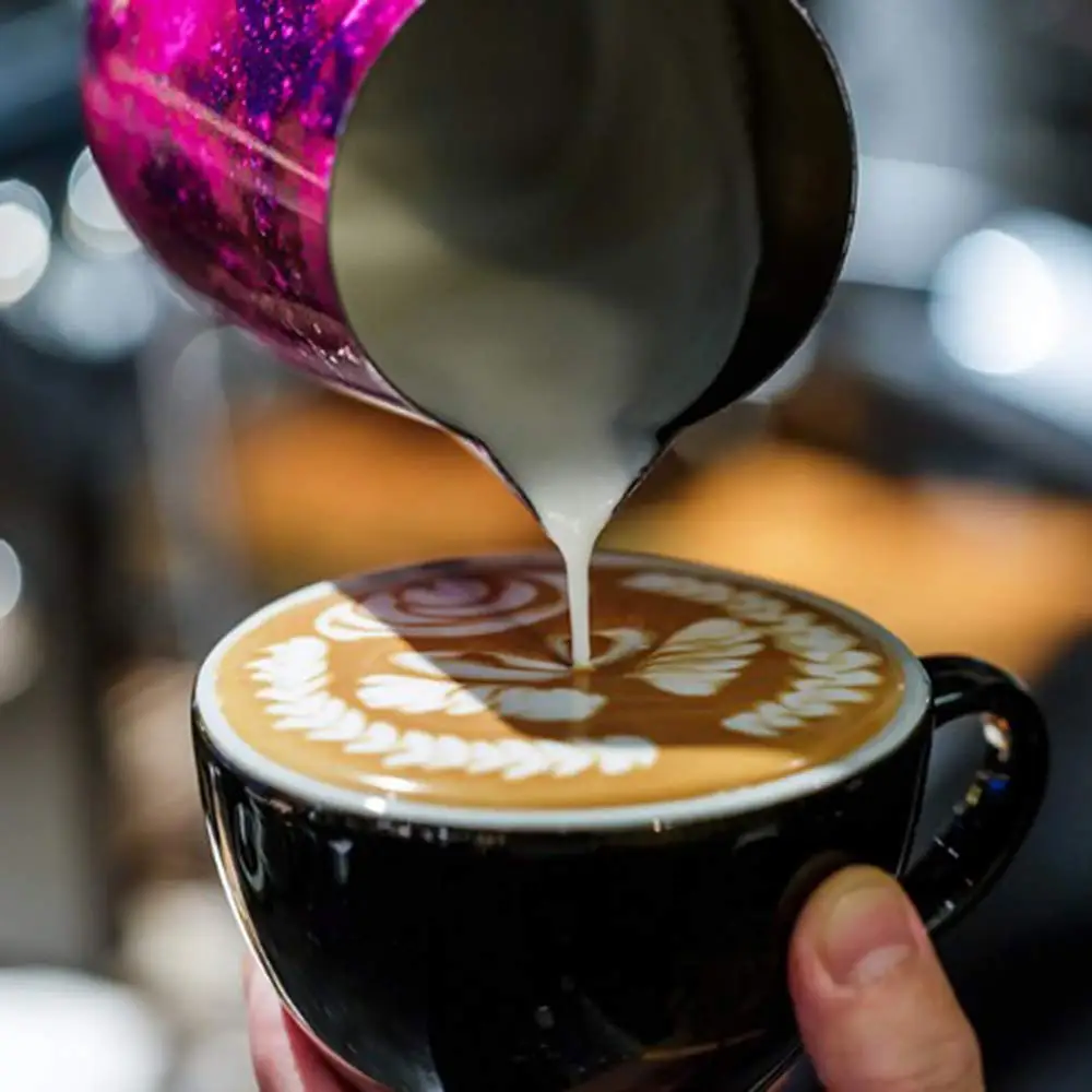 Coffee Milk Steaming Frothing Pitcher Stainless Steel Non-Stick Milk Jug Pull Flower Cup For Coffee Cappuccino Latte Art Milk Frother Jug Milk Frothing Jug