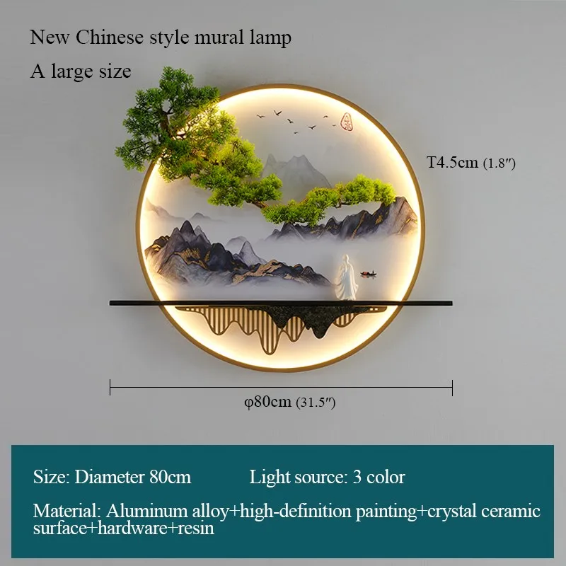 3D LED Wandbild Mit Chinesischer Landschaft - 100x35cm Moderne Wanddekoration