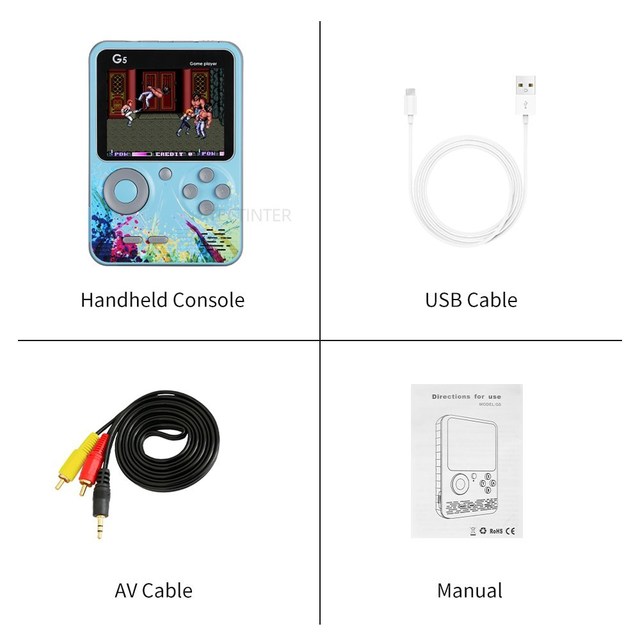 Game Console Handheld Game Consoles Built-in 500 Retro Classic Games AV Out Video Game Player Support 2 Player Gamepad