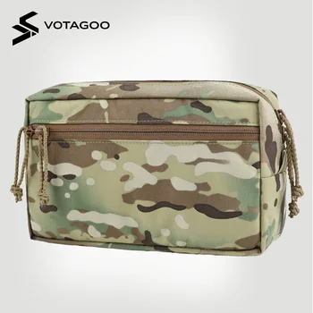 VOTAGOO SS Style GP Tasca Portaoggetti Orizzontale con Cerniera, Pannello Posteriore MOLLE per Cintura, Organizer Tattico EDC per Esterni