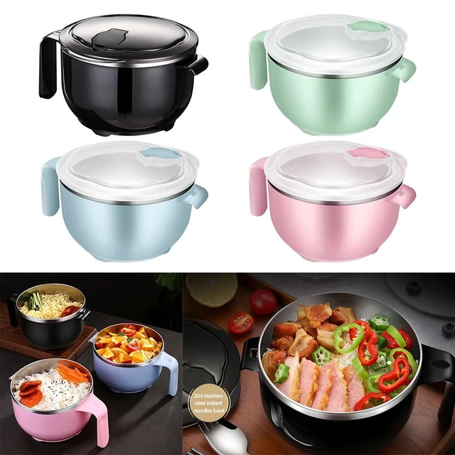 Instant Noodle Bowl 304 Stainless Steel Lunch Box with Handle Bento Box Food  Thermos Office Worker Student Kid's Lunch Box - AliExpress