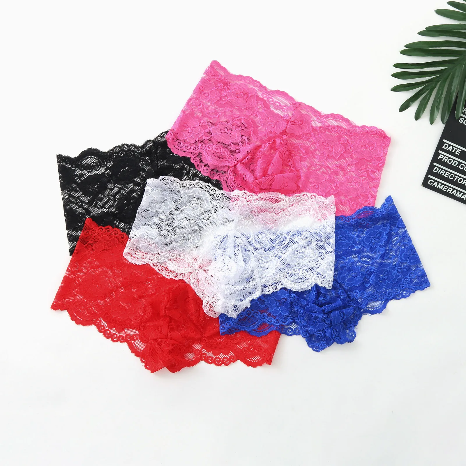 5pcs Men's Sexy Lace Boxer See Through Transparent Underwear Exotic Crossdressing Sissy Lingerie Breathable Penis Pouch Panties men underwear sexy panties