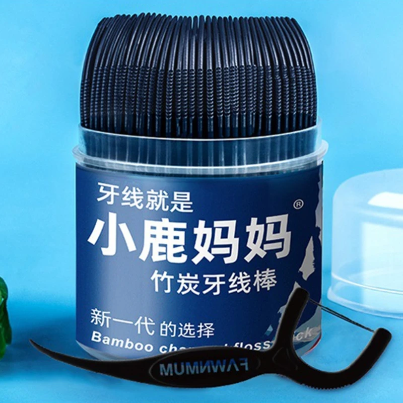 Description Picture 4 of item50pcs Dental Floss Flosser Picks Toothpicks with Thread Teeth Stick Tooth Cleaning Interdental Brush Oral Hygiene Care Tool