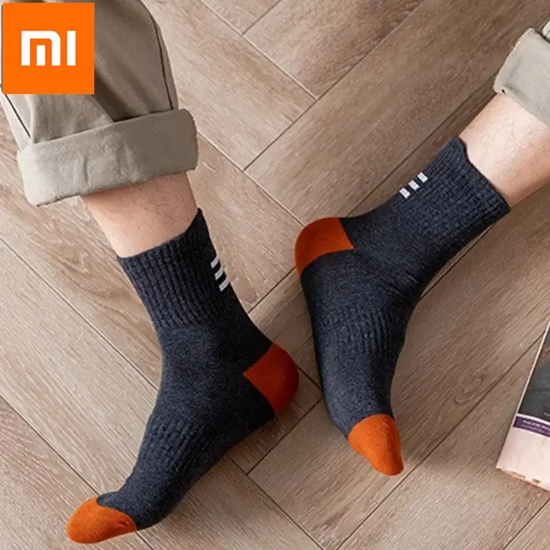 Men Cotton Socks Xiaomi Mijia 5PS 100% Cotton Men Socks High Socks Trendy Street Sports Sock Men's Cotton Breathable Stocks Students Size 39-44