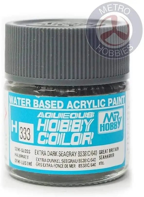 Г-н хобби H333-10ml водная акриловая краска-Экстра темно-серый Цвет пластиковый макет