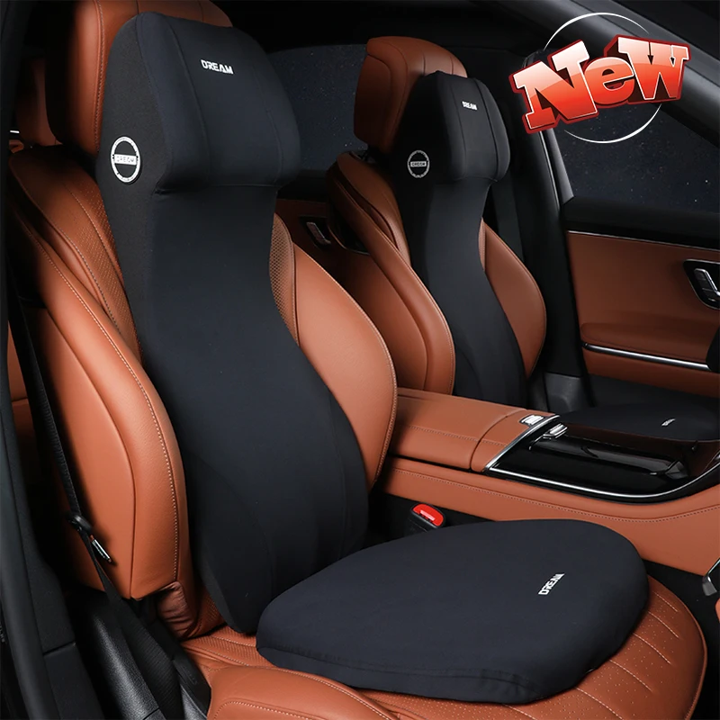 Car Integrated Lumbar Support Headrest Neck Pillow Support Universal