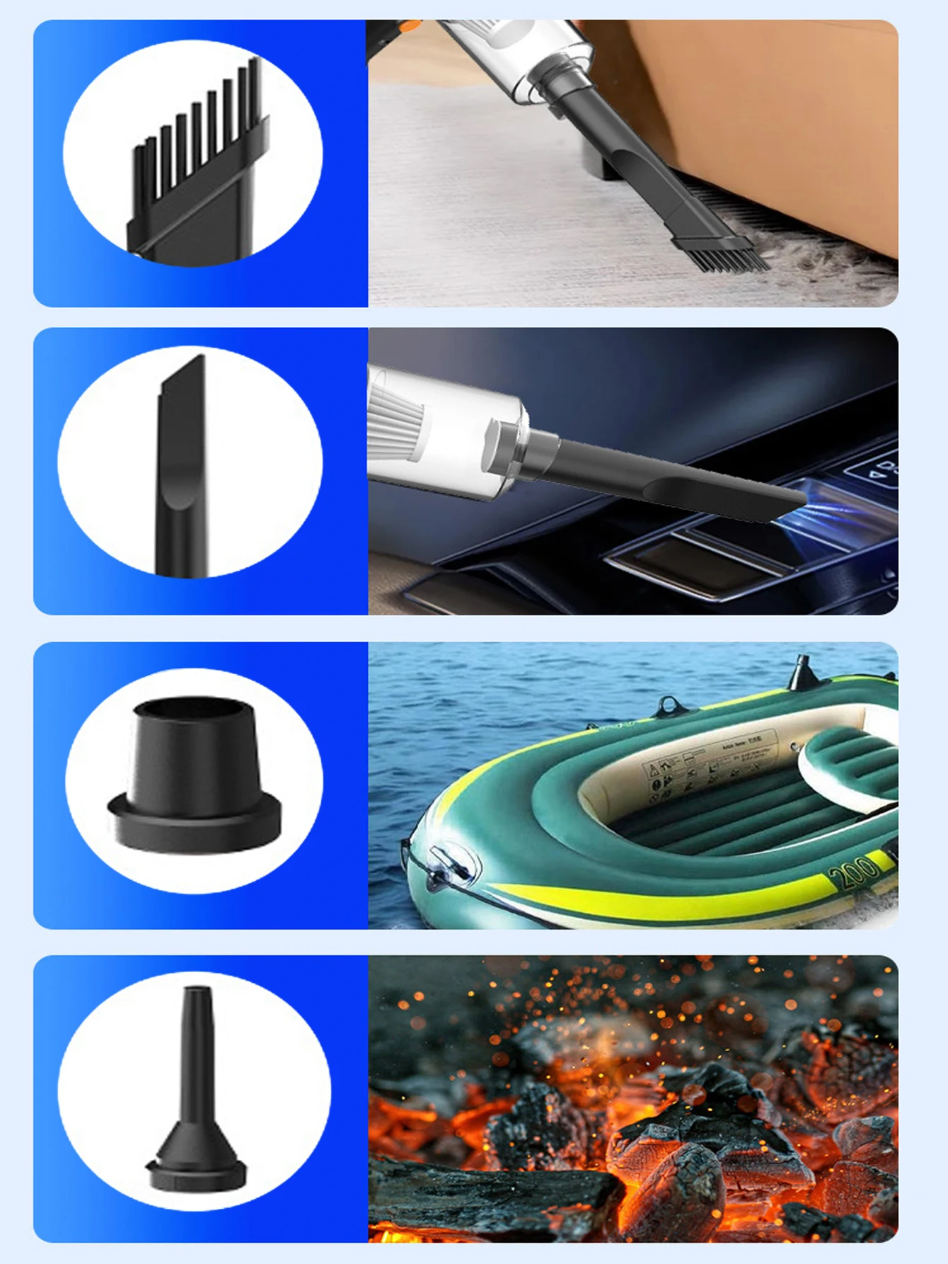 Car Vacuum Cleaner Strong Suction 20000Pa Wireless Rechargeable Powerful Handheld Dust Catcher Mini Wash for Car Home Appliances