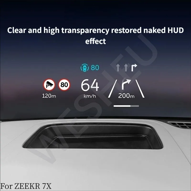 ZEEKR 7X 스페셜 HUD 헤드업 디스플레이 보호 커버 프레임 블랙 테크 안티스크래치 자동차 내부 개조 액세서리