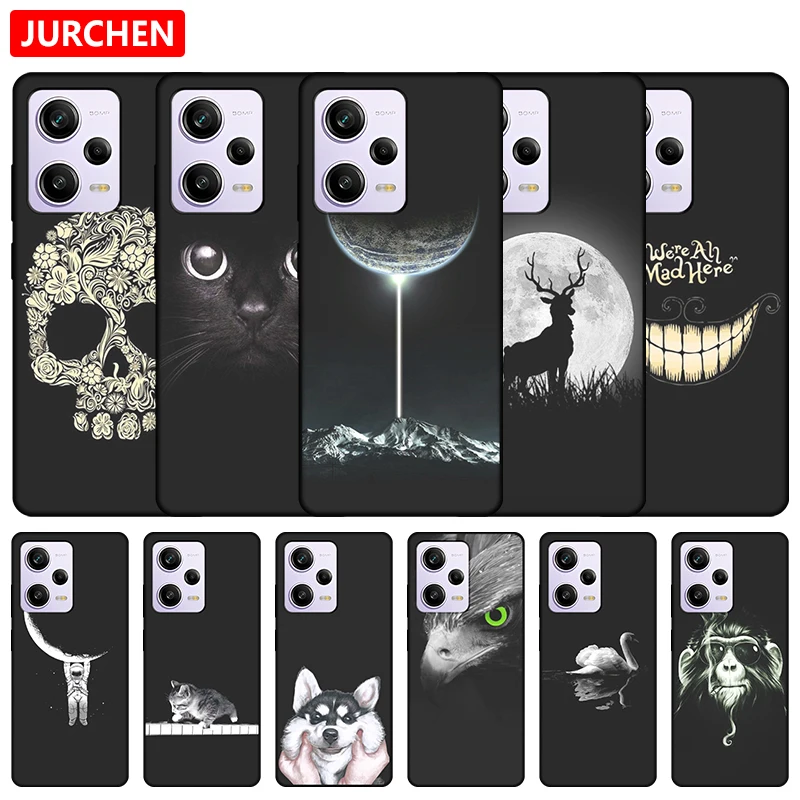 샤오미 레드미 실리콘 케이스, 샤오미 레드미 노트 12 프로용 커스텀 고양이 만화 패턴, 5G TPU 커버 