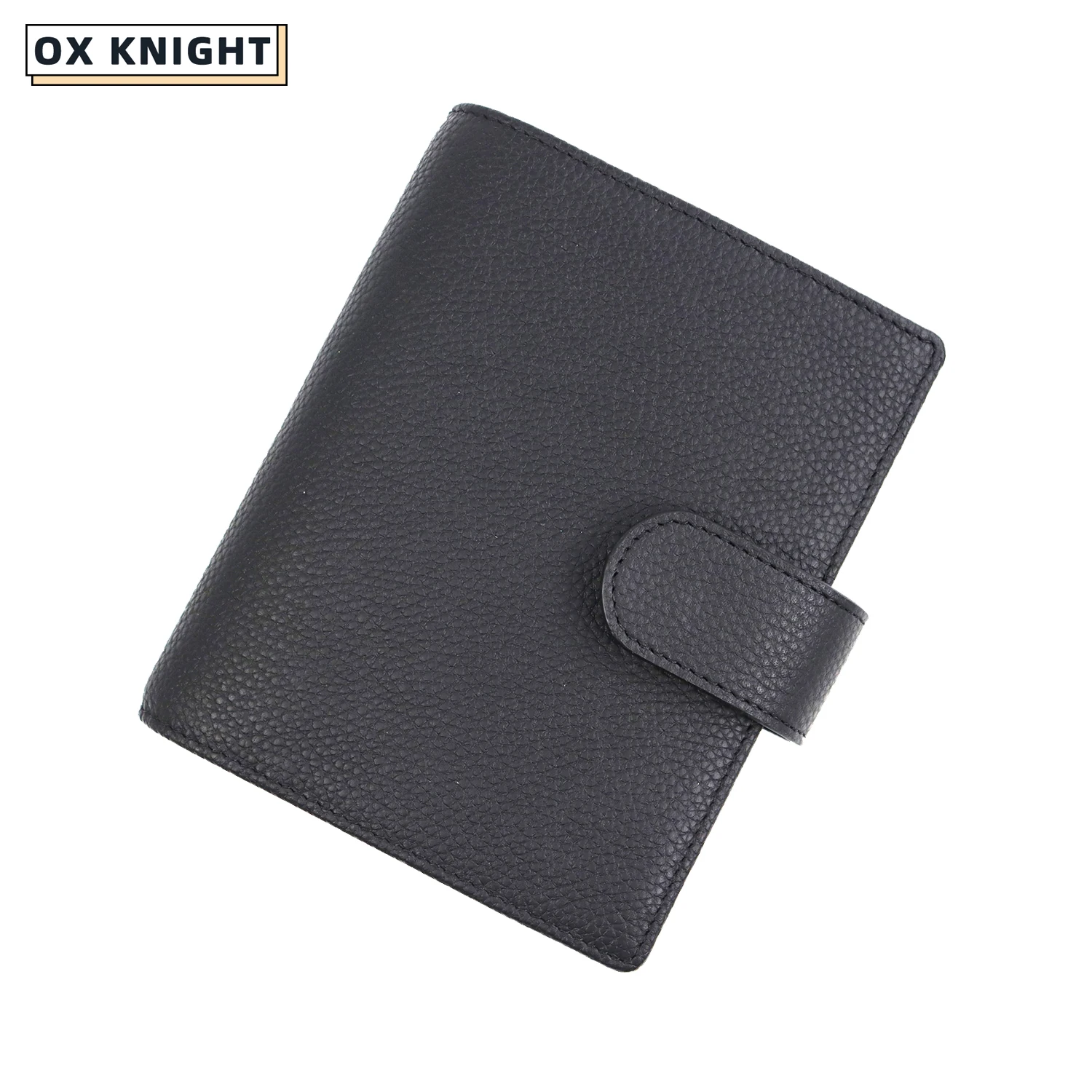 OX KNIGHT Mini A7 Notebook With 19-25 MM Silver Rings Pebbled Grain Leather Week Planner Organizer Journey Diary Sketchbook