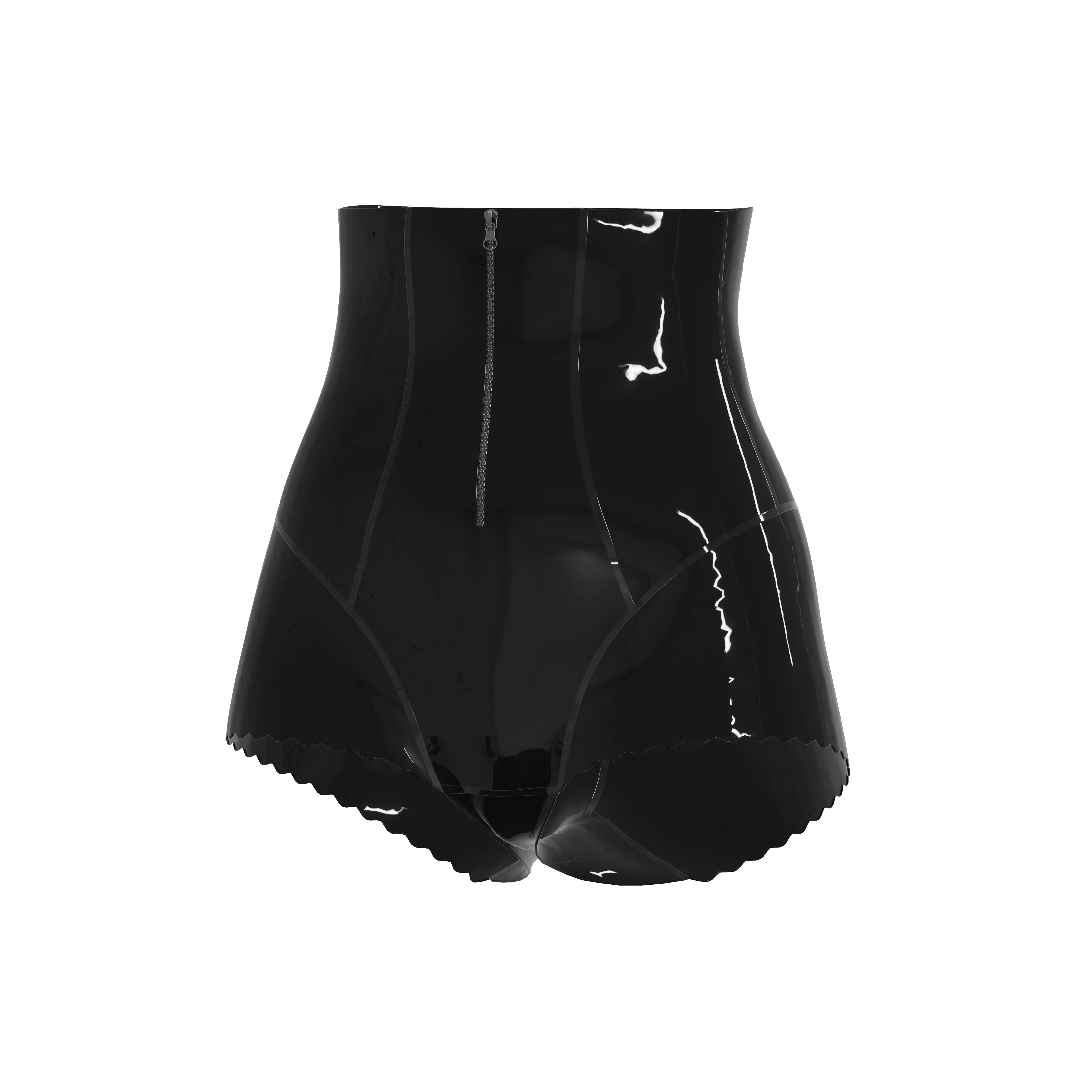 Women High Waist Short Pants with Zipper Customization Latex Shorts HB001