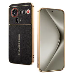 Luxury Lychee Texture Magnetic Phone Case - Shockproof Nonslip Bumper with Mag - safe Back Cover for ZTE nubia Z60 Ultra (Black)