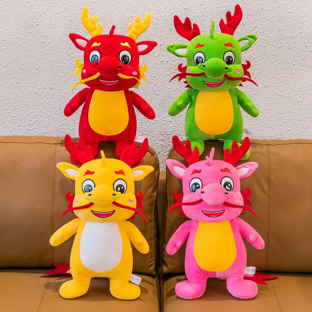 

40CM Chinese Dragon Plush Toy Auspicious Zodiac In Charge Of Rain East China Sea Dragon King Kawaii Internet Celebrity Doll Gift