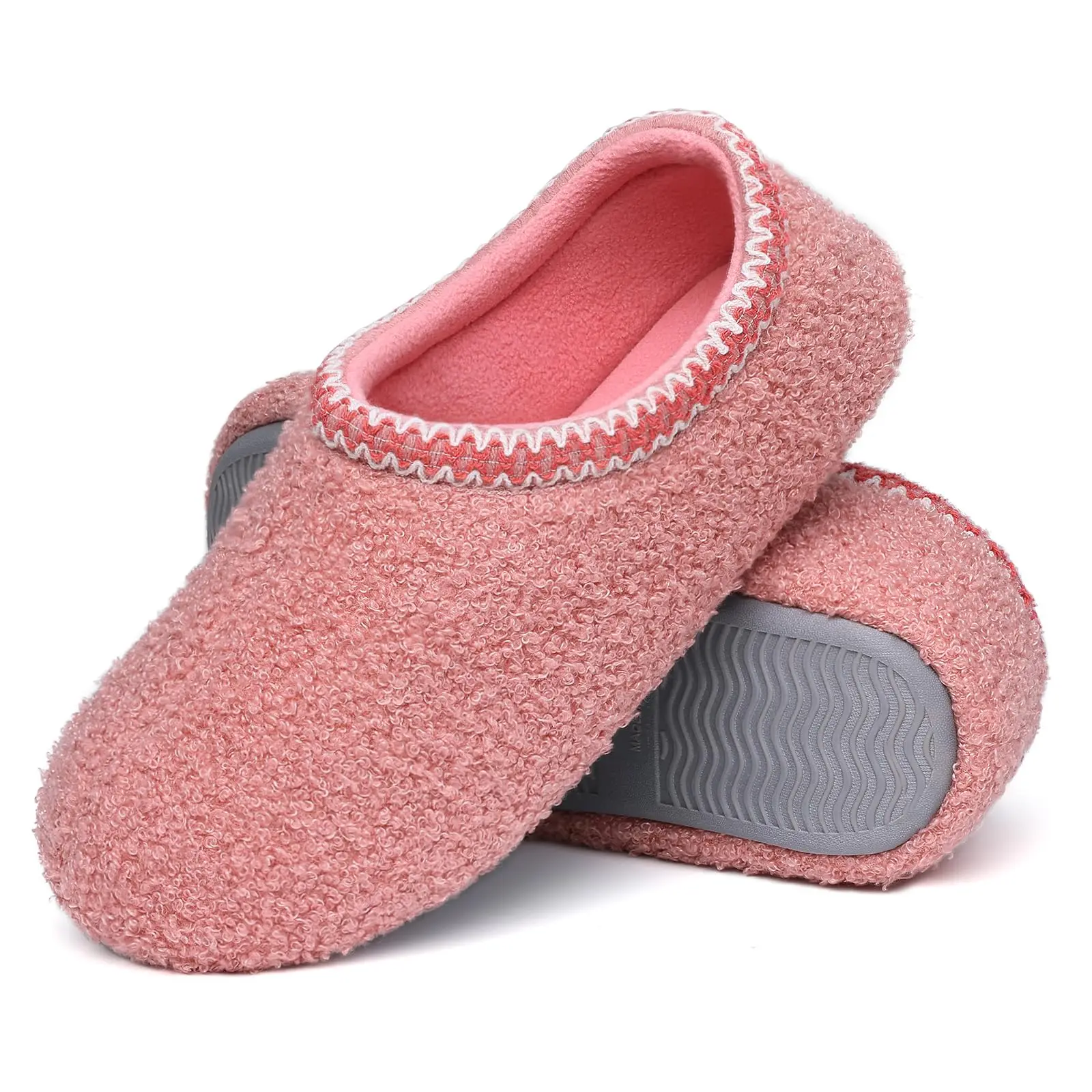 Goosecret Women House Memory Foam Slippers Winter Indoor Flat Cotton Shoes Teddy Fleece Bedroom Sock Shoes with Soft Rubber Sole