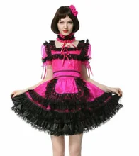 

Sissy Maid Square Cut Neckline Satin Dress Role Play Dress Customization