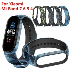 Camouflage Strap for Xiaomi Mi Band 7 6 5 4 3 Cool Suitable Silicone Replacement Belt Sports Bracelet Wristband for MI6 MI7 MI5