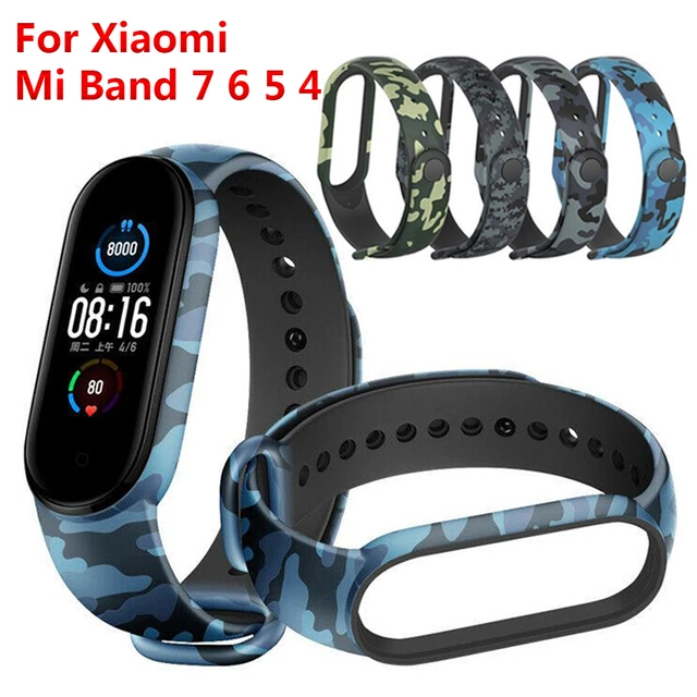 Recambio para Pulsera Xiaomi Mi Band 5 6 Correa de Silicona deportiva  camuflaje