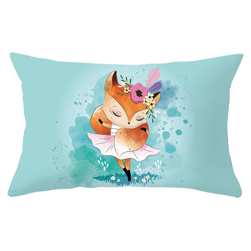 Cartoon Cute Animals Collection Pillow Cover Home Linen Printed Throw Pillow For Home Decor Office Sofa Cushion Cover 30x50CM